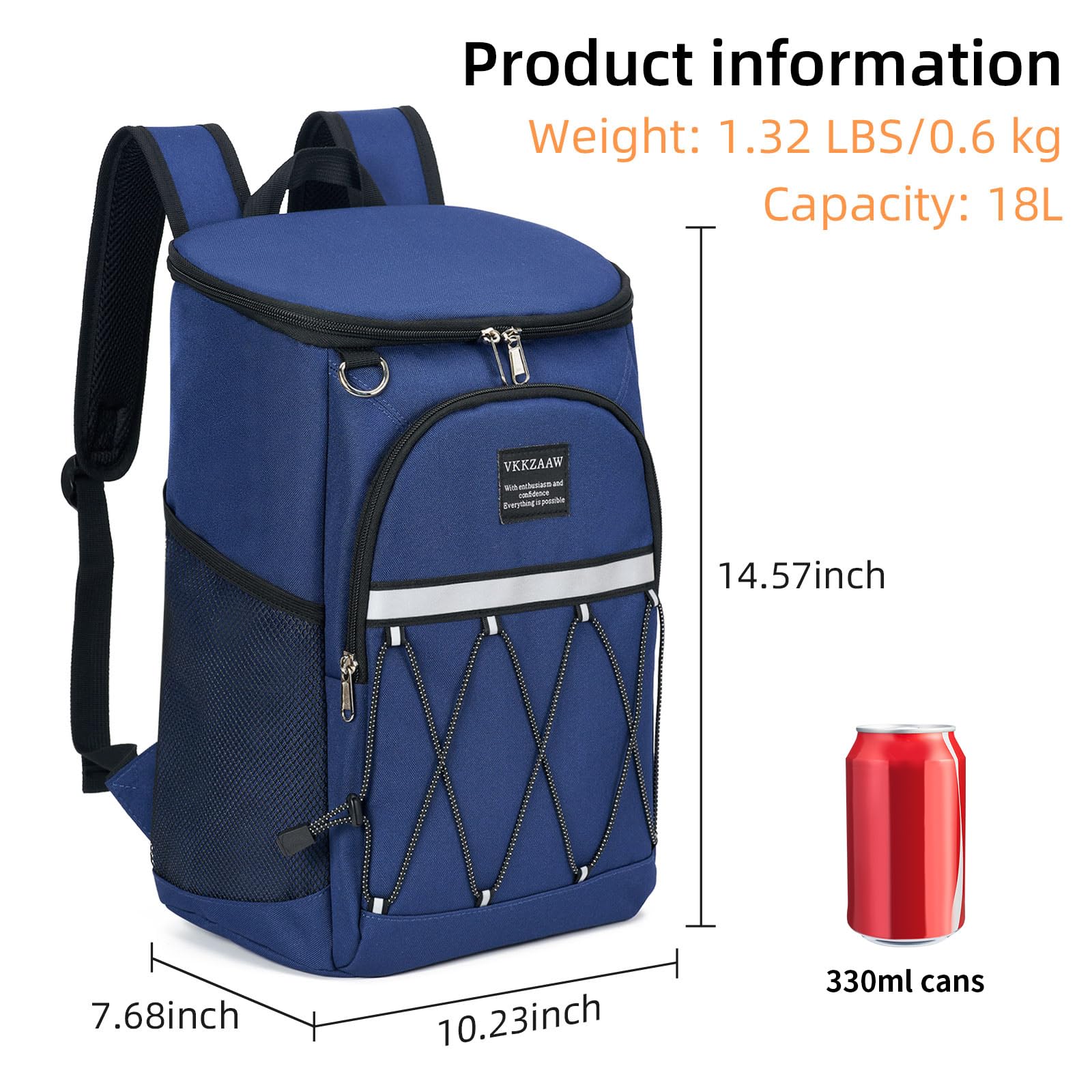 VKKZAAW front zippered pocket storing utensils and phone for quick organization