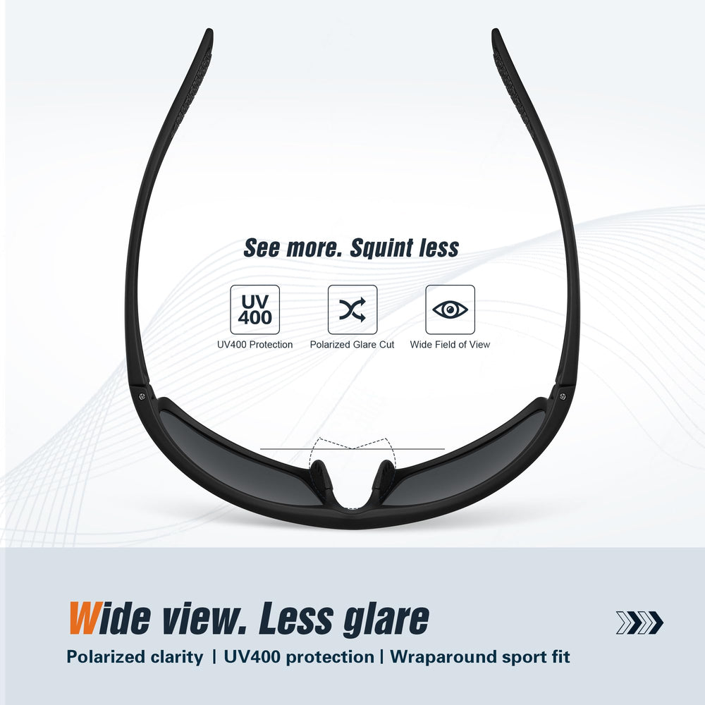 VMAEB sunglasses worn by runner, displays comfortable active performance