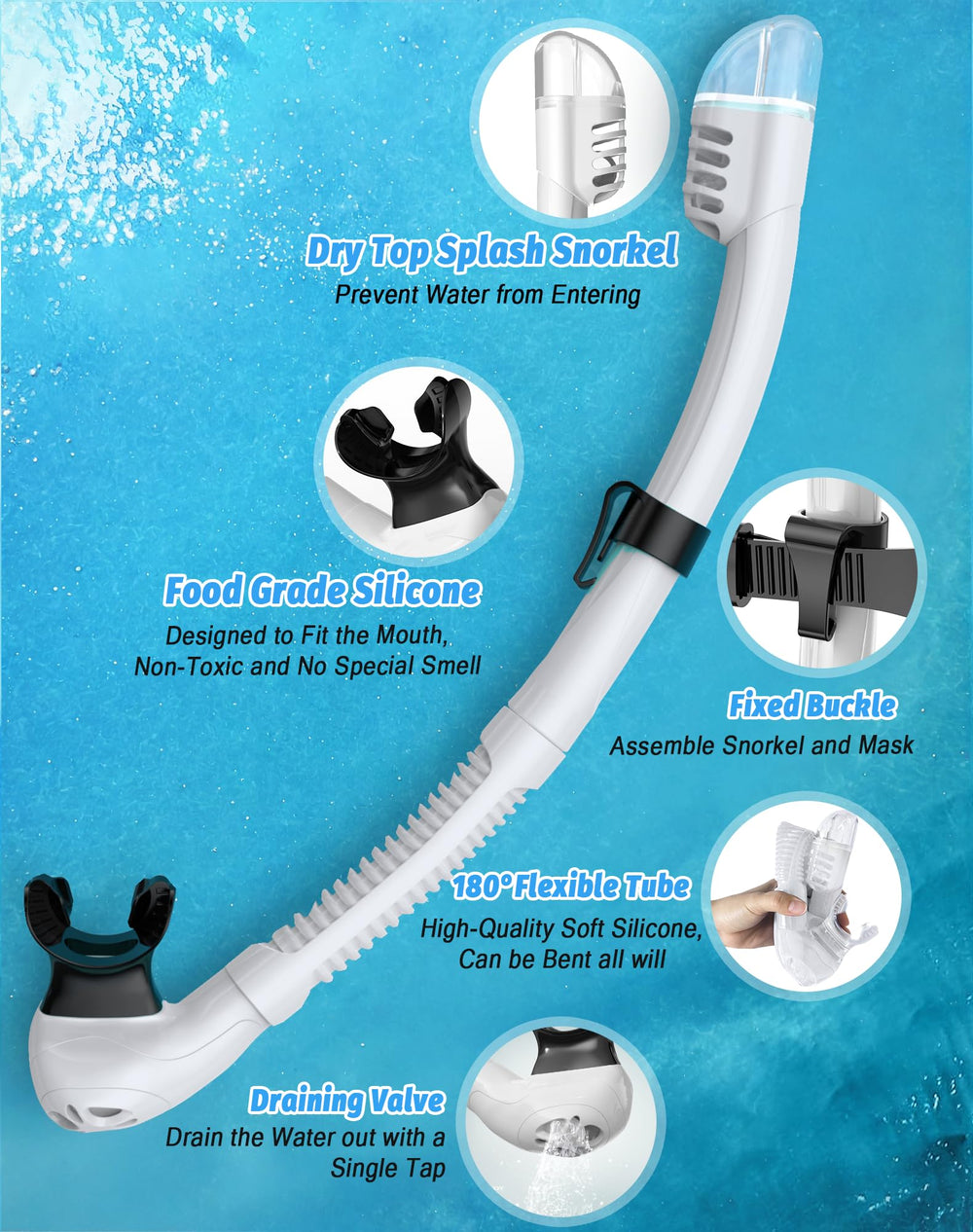 Vmkfuler dry snorkel valve closeup demonstrating water-block protection