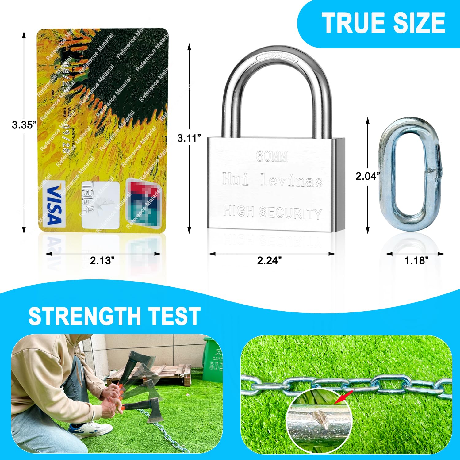 VNAKER padlock detail highlighting hardened cylinder for durable security benefit