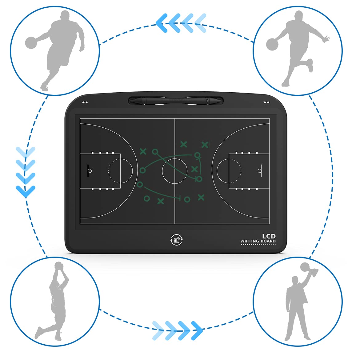 VNVDFLM board in use on sideline demonstrating portability and fast coaching benefit