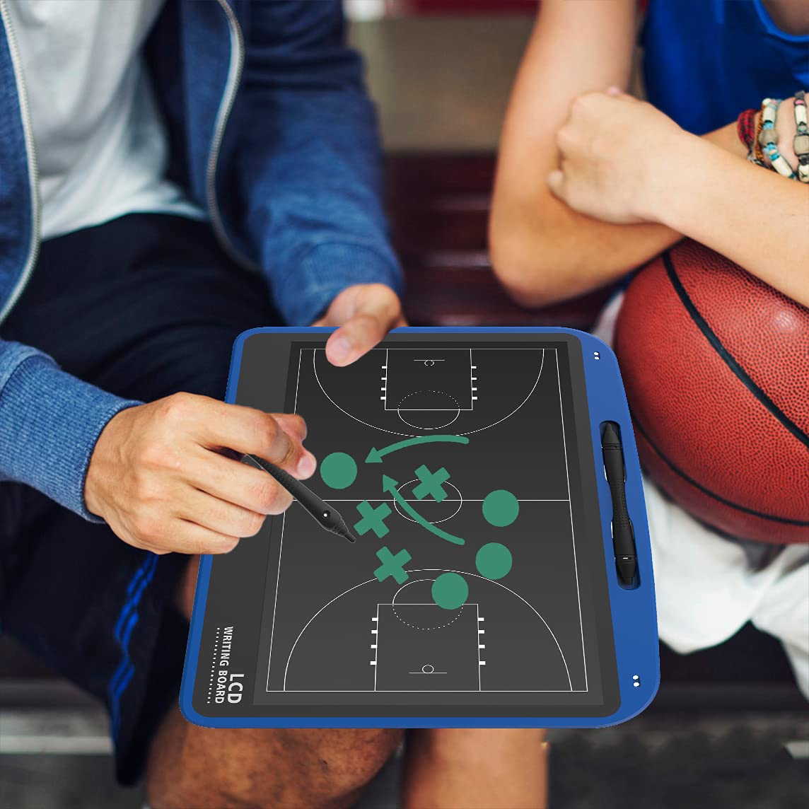 VNVDFLM in-use on sideline with coach demonstrating play clarity and team communication benefit