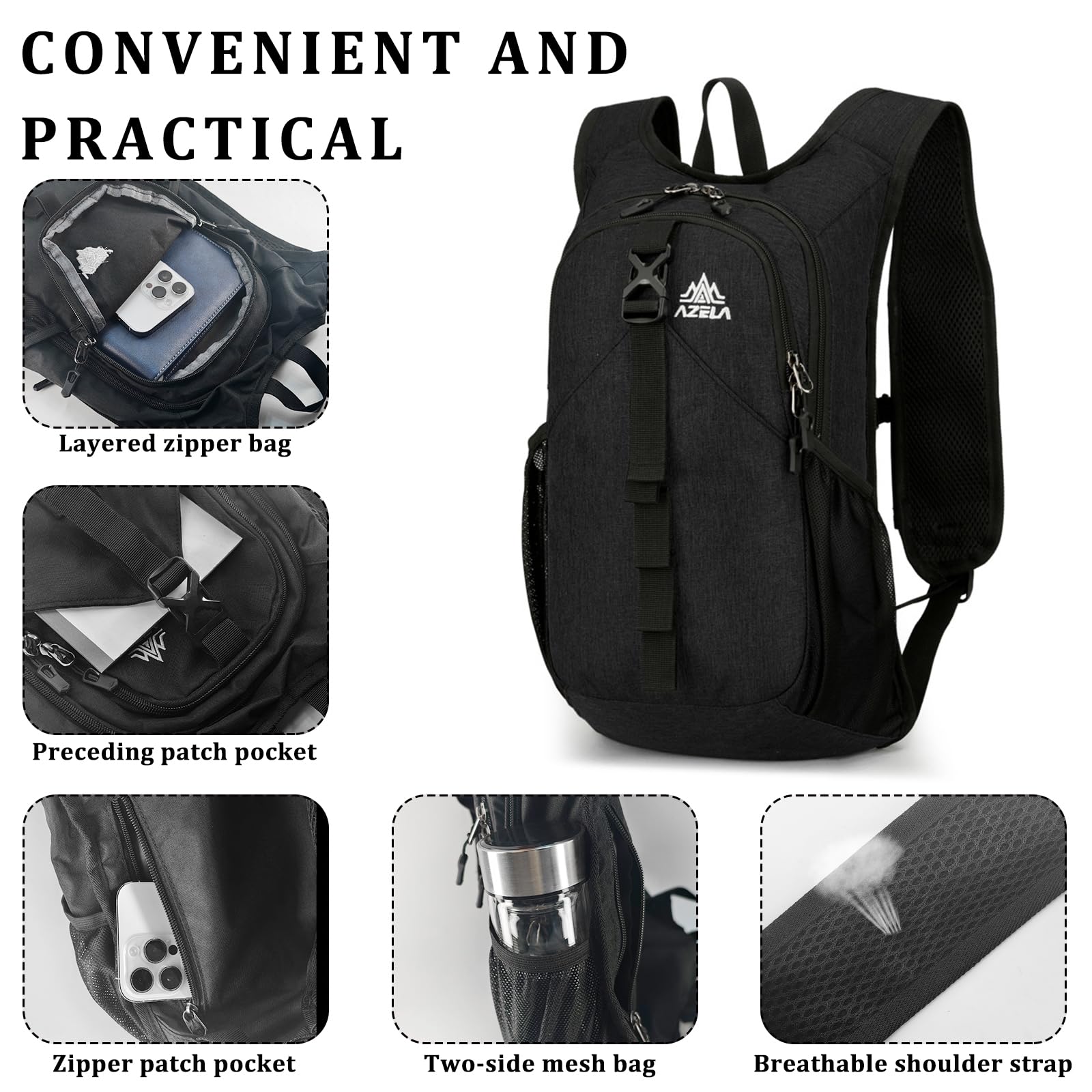 VOBUYING rear anti-theft zip protecting valuables on busy routes