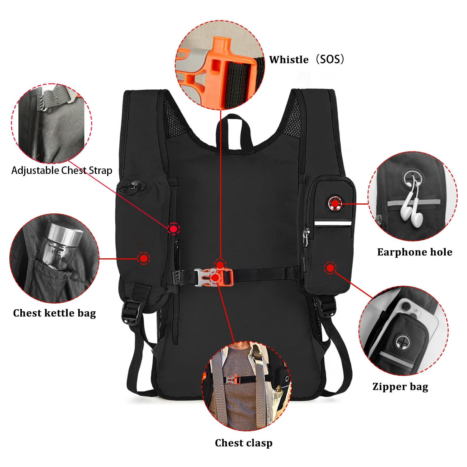 VOBUYING shoulder strap phone pocket for quick-access convenience