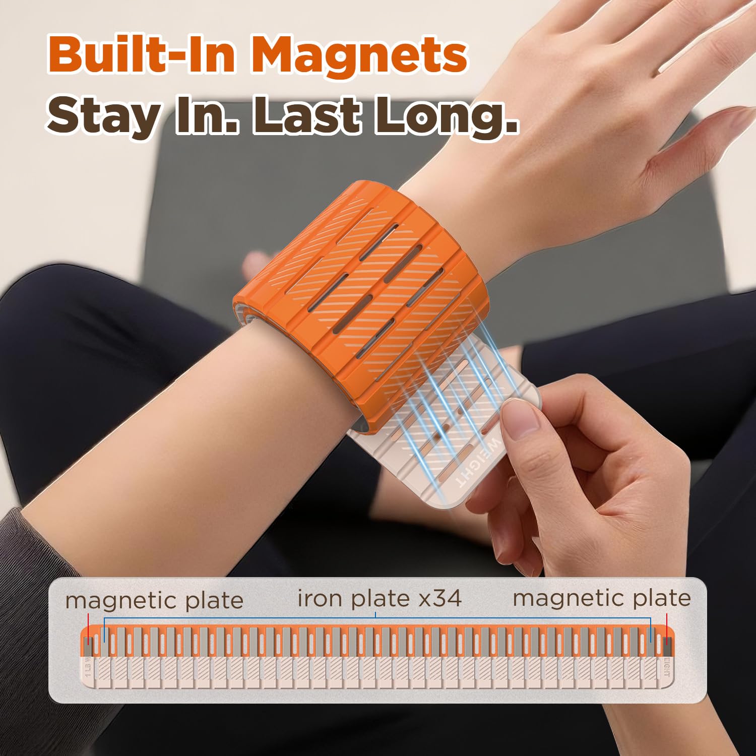 VOGOGE closeup of magnetic clasp illustrating secure, easy on-and-off benefit