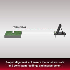 Voice Caddie stand next to alignment sticks showing compact transport advantage