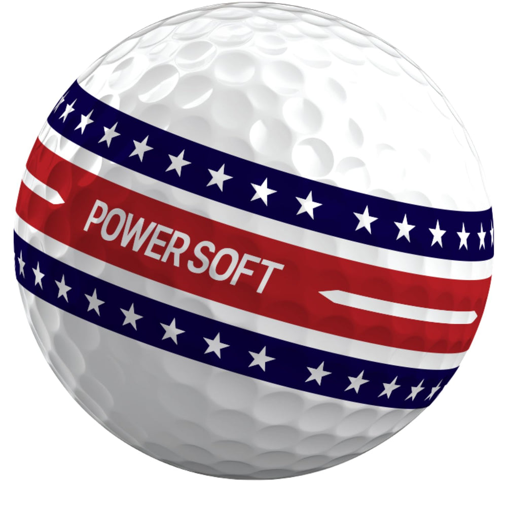 Volvik Patriot Edition in play on fairway showing high-visibility colors for quick tracking