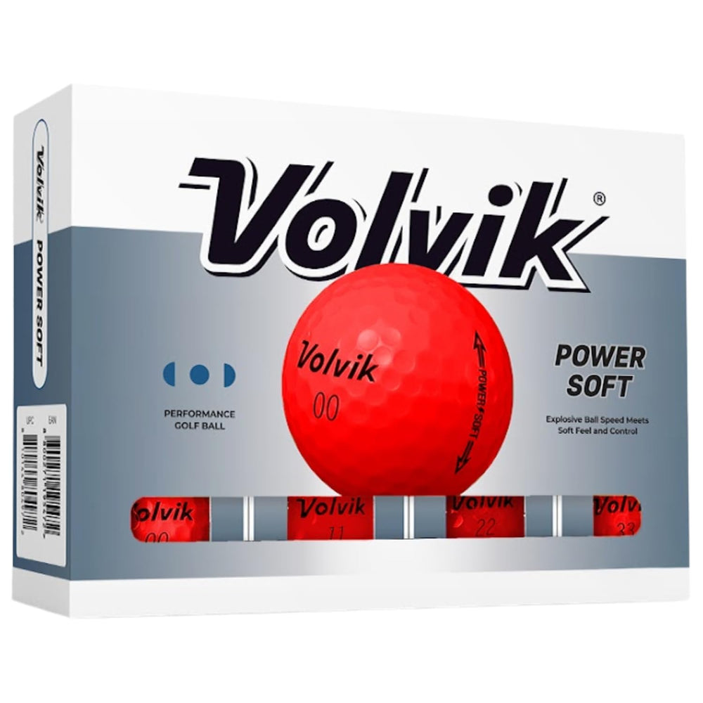 Volvik Power Soft front view red ball showing glossy finish and improved visibility