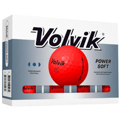 Volvik Power Soft front view red ball showing glossy finish and improved visibility