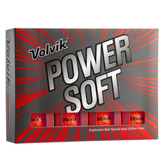 Volvik Power Soft Red front packaging showing brand and ball count, clear product identification and benefit