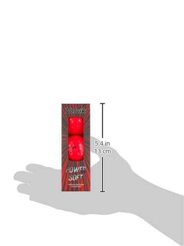 Volvik Power Soft Red in play during a driver shot demonstrating reduced spin and stable launch