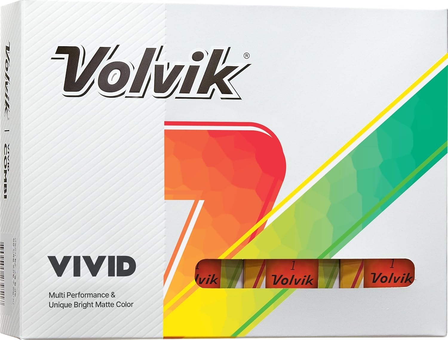 Volvik Vivid matte orange front packaging showing one dozen balls and brand name for easy selection