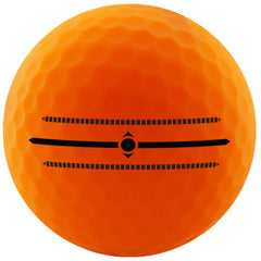 Volvik Vivid orange golf ball on tee in play setting showing visibility and alignment benefit