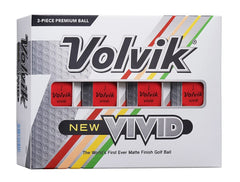 Volvik Vivid matte red dozen front packaging showing brand and color for easy selection and visibility