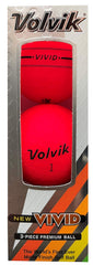 Volvik Vivid ball in flight from a tee shot showing red color and distance tracking benefit