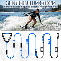 Vortexain detachable rope sections detail showing modular 4-section adjustable length
