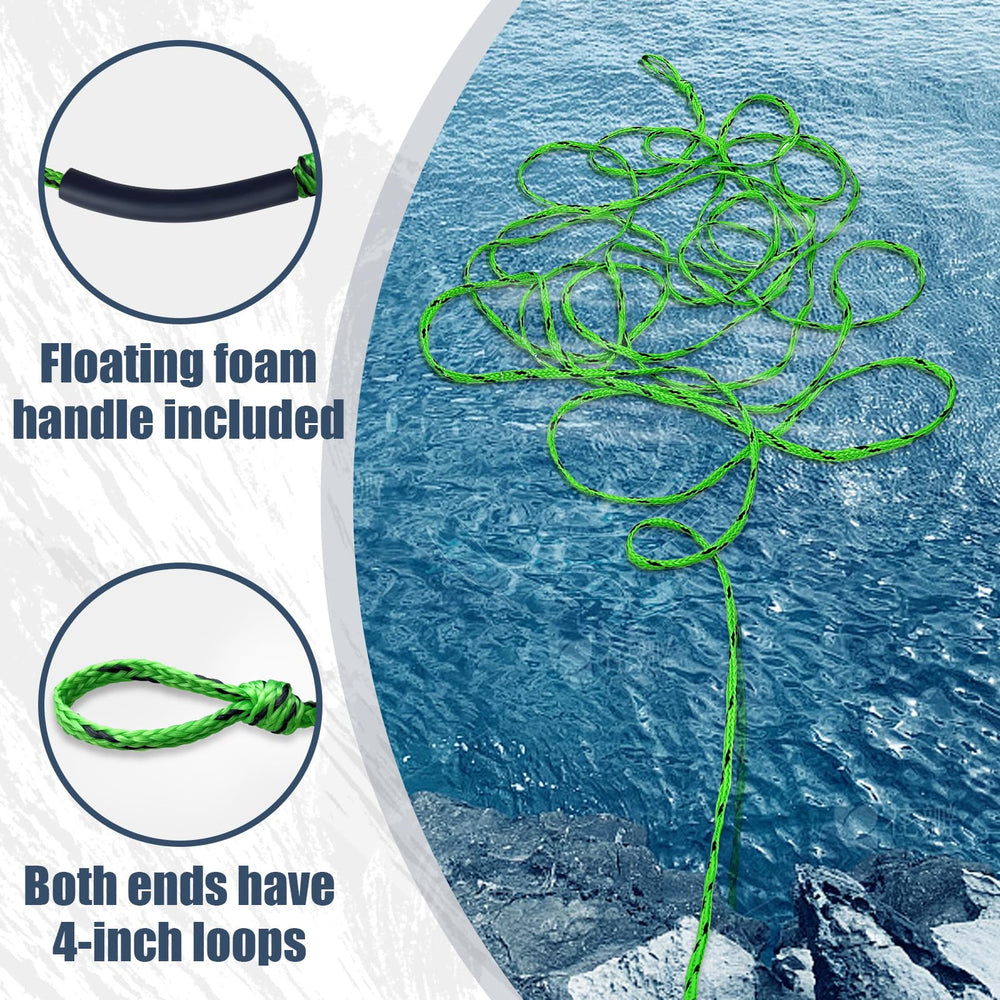 Vortexain floating foam handle on water for high visibility and easy retrieval
