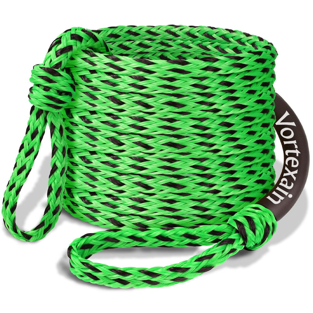 Vortexain front view of coiled 60ft tow rope showing ready-to-use packaging and durability