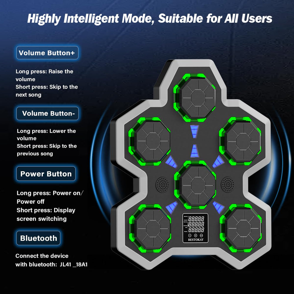 VortexMotion LED display detail showing real-time strike power feedback and tracking
