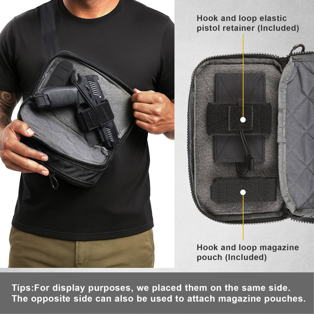 VOTAGOO hidden pocket interior with retention panel for secure firearm stability