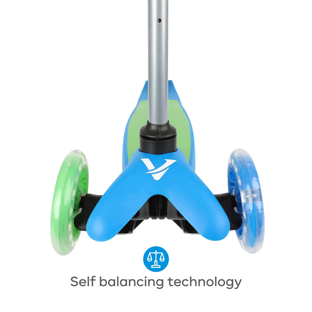 Voyager scooter folded compactly for easy carrying and car storage