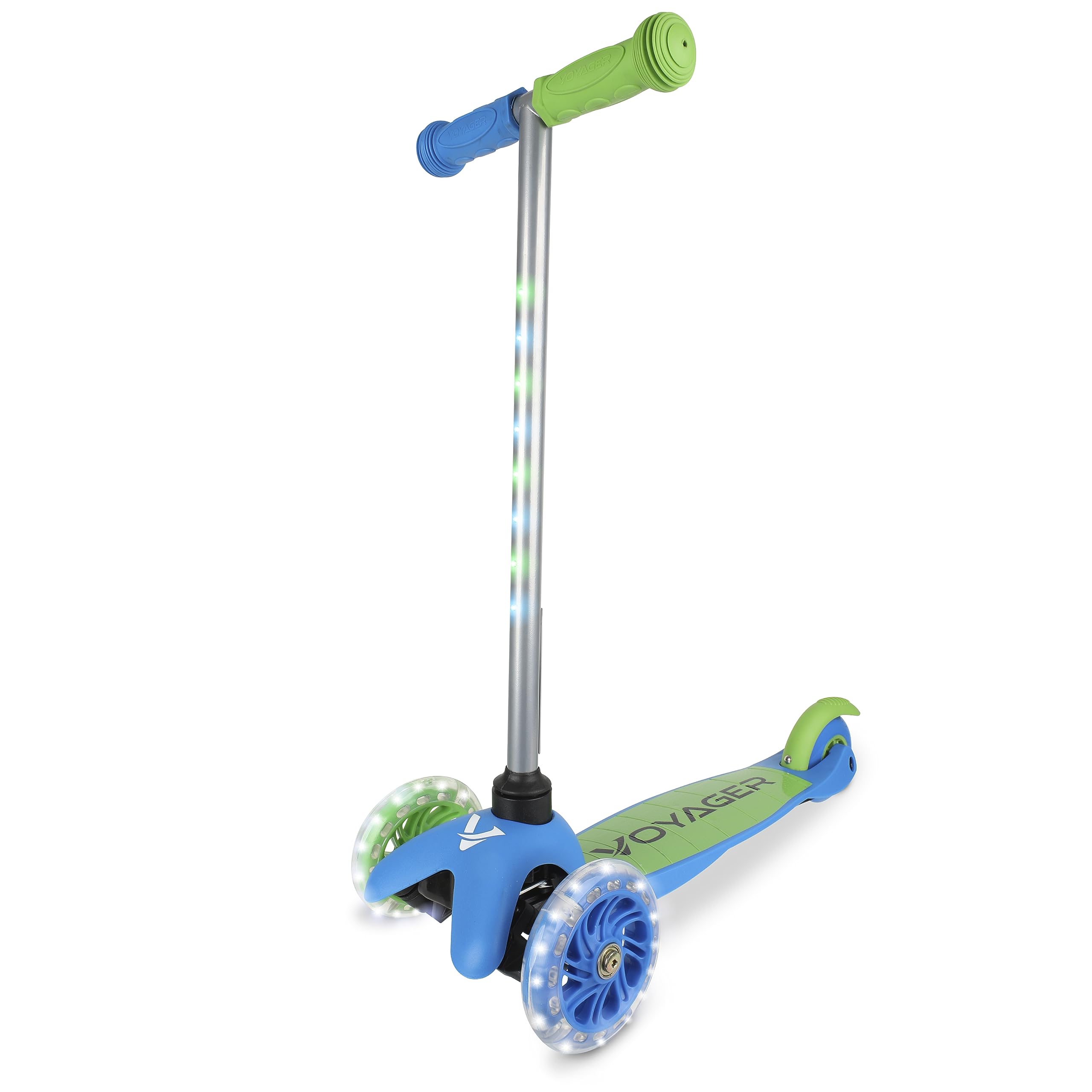 Voyager scooter front view showing stable three-wheel design and easy steering