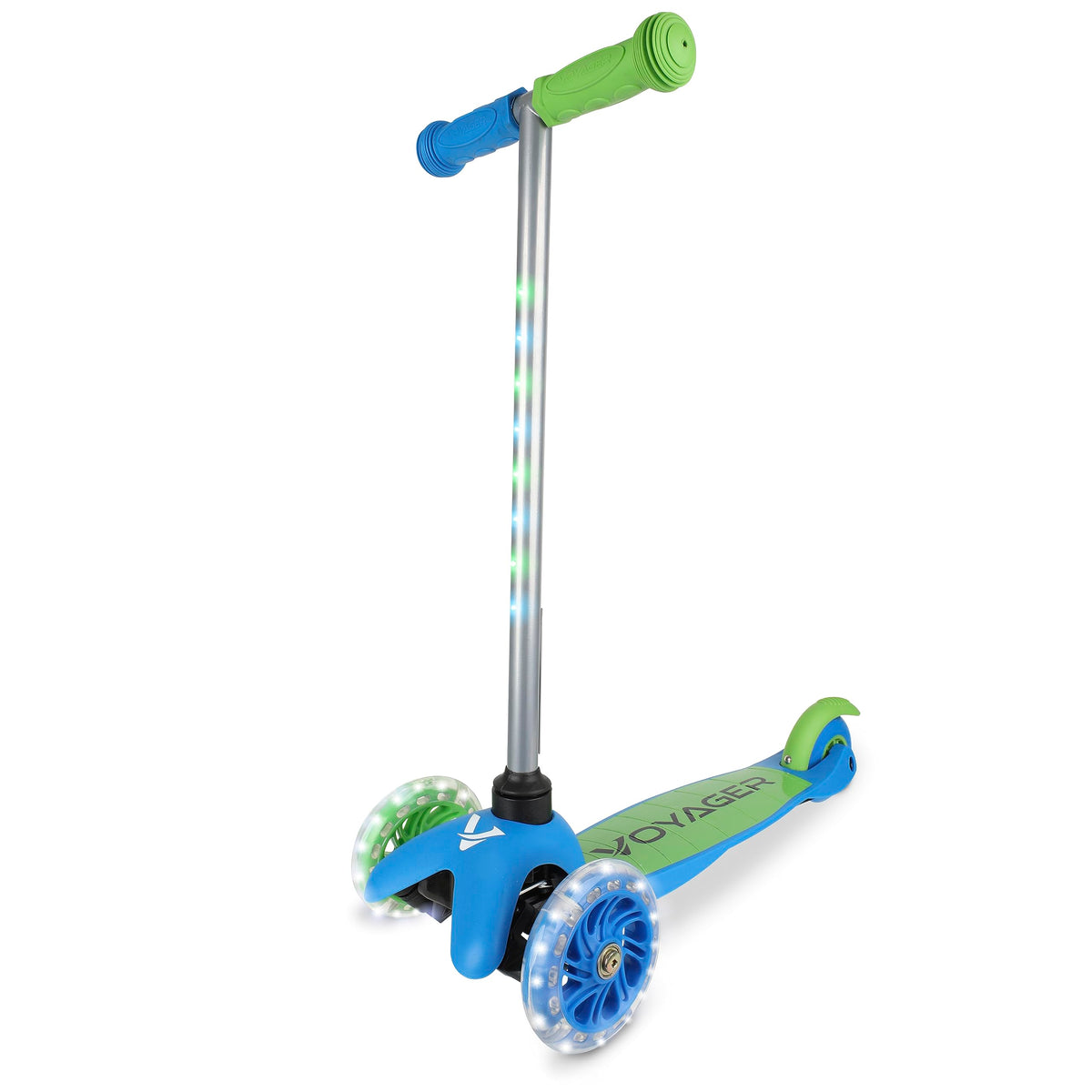 Voyager scooter front view showing stable three-wheel design and easy steering