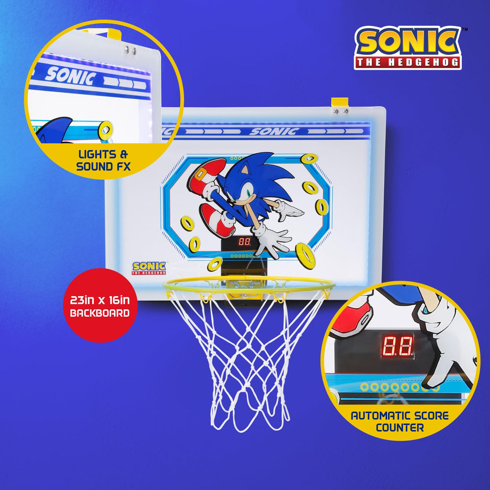 Voyager Sonic close-up of backboard graphic highlighting vibrant Sonic artwork and appeal