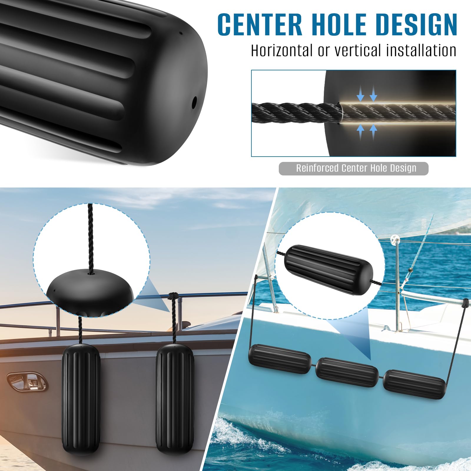 VOYOCHT inflated fender mounted between boat and dock preventing contact