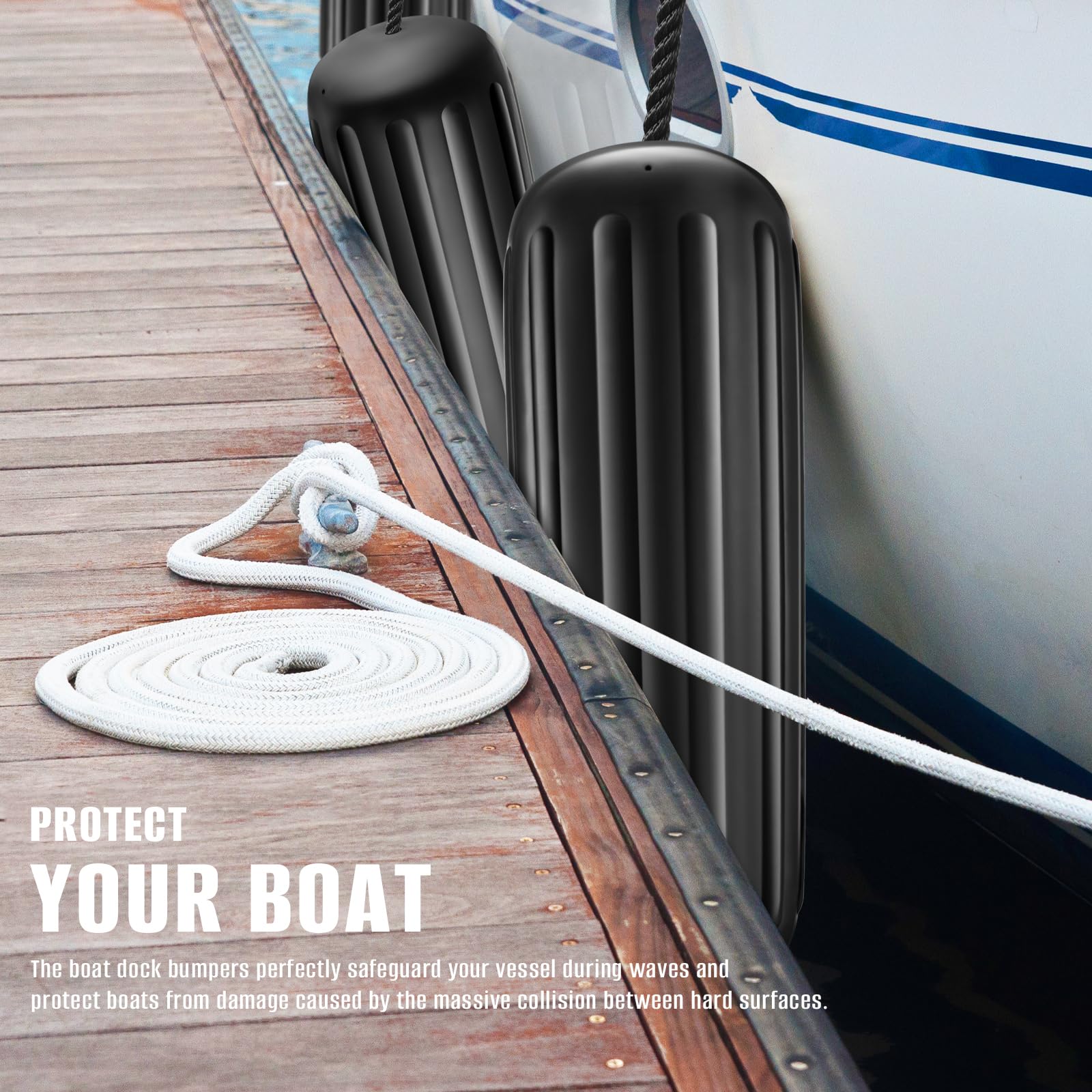 VOYOCHT size comparison beside boat to show proper coverage