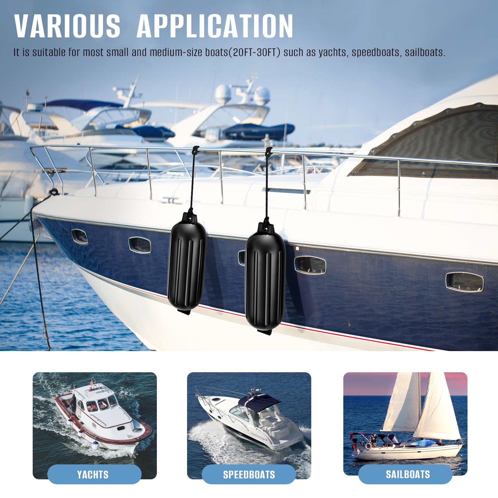 VOYOCHT fenders in marina protecting boats during docking