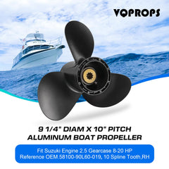 VQPROPs close blade detail highlighting aluminum finish and improved thrust performance