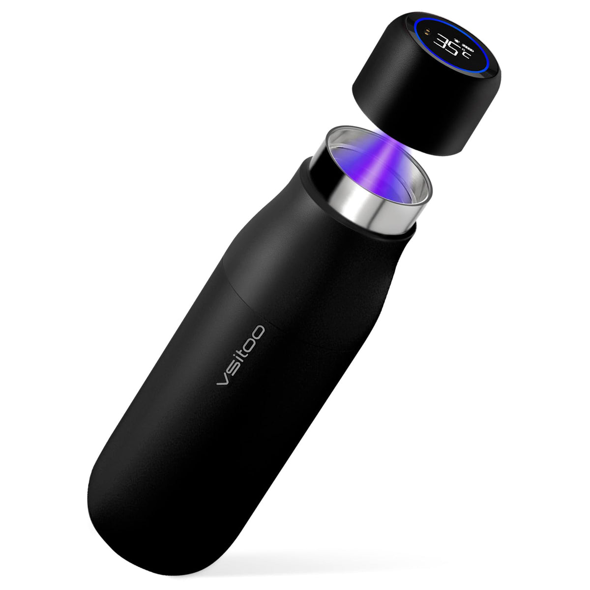 VSITOO S1 front view showing sleek bottle design and display, ideal for commuting