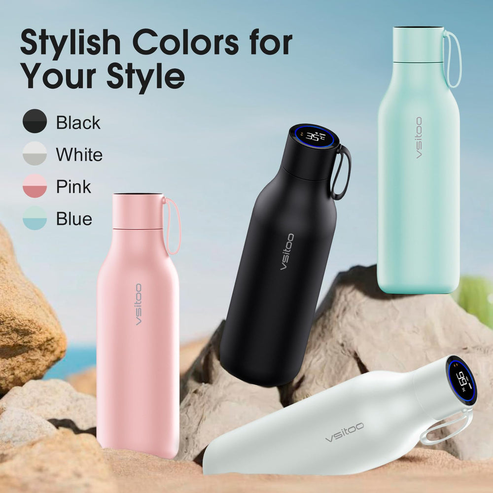 VSITOO beside backpack showing size and travel-ready convenience