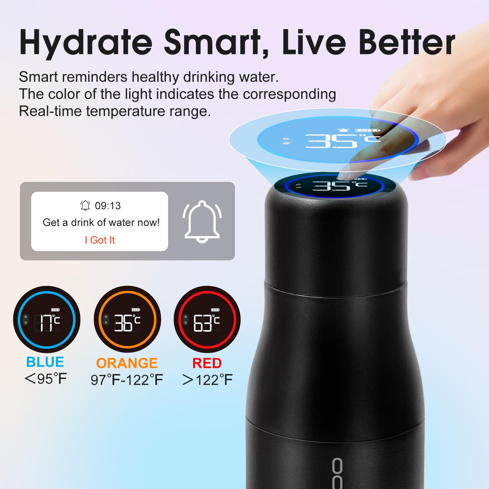 VSITOO S1 UV-C emitter detail showing cleaning mechanism, adds hygiene reassurance