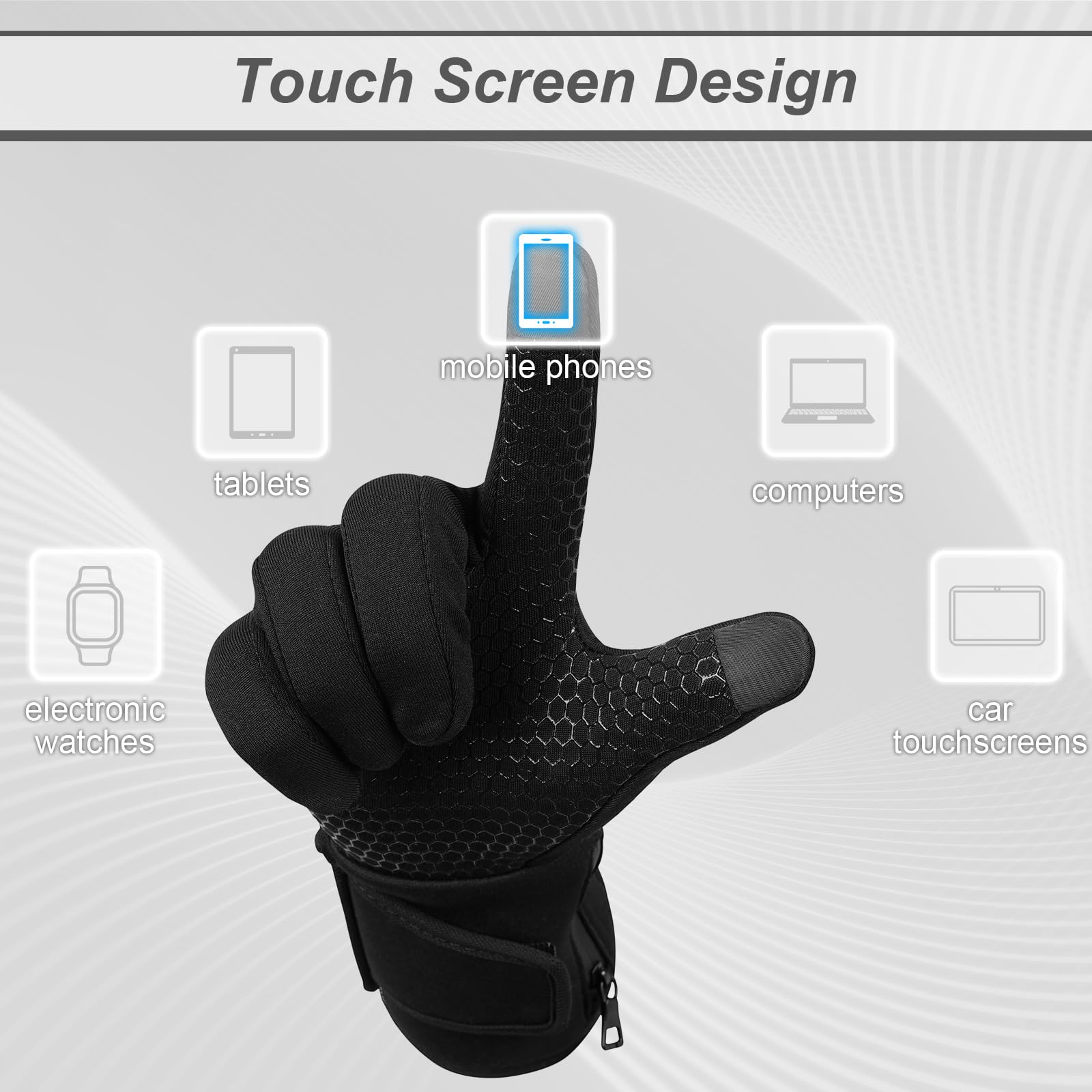 V.Step index finger using smartphone showing touchscreen access benefit