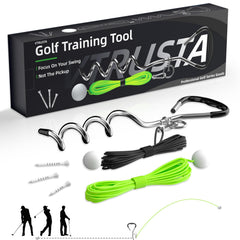 VTRUSTA front packaging showing complete golf swing trainer kit and convenience