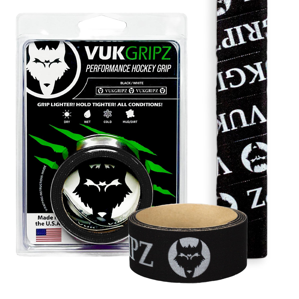 VukGripz Legacy Black front packaging showing product and branding for quick recognition