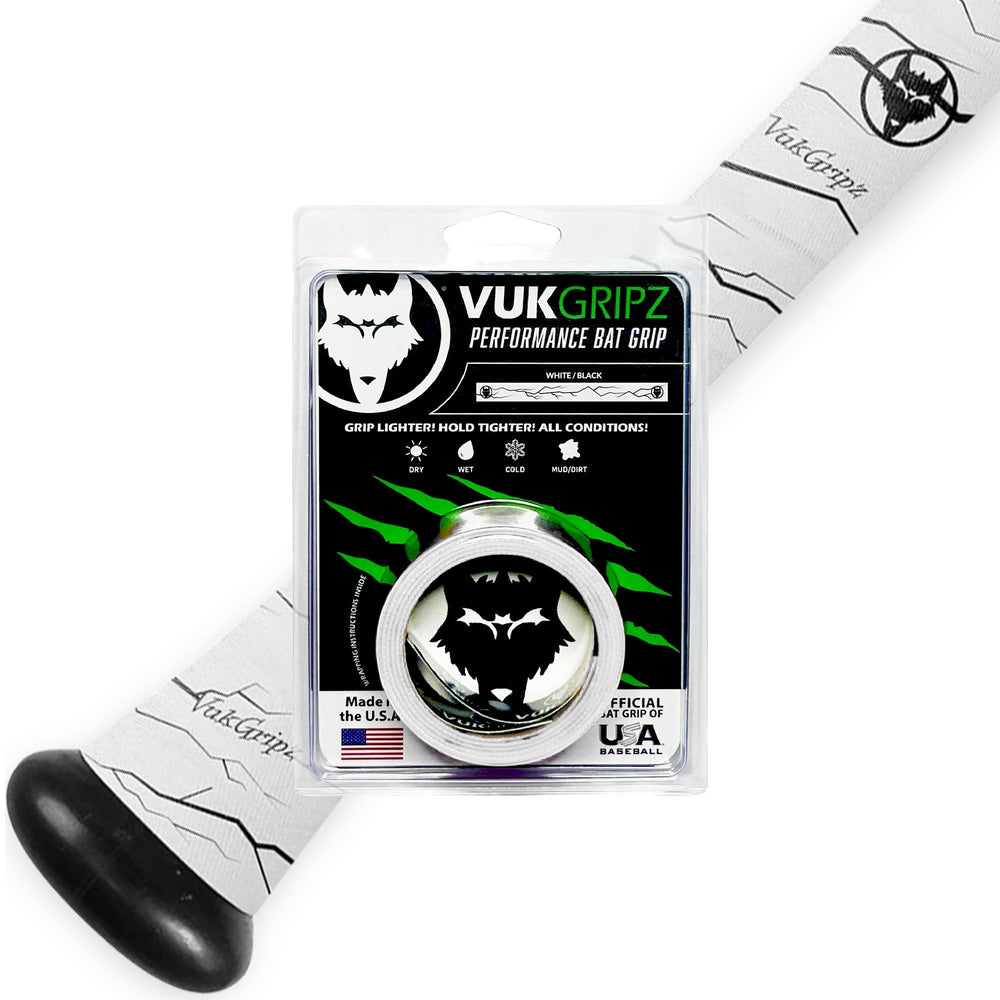 VukGripz Pulse White front view showing clean packaging and product benefit of durable grip