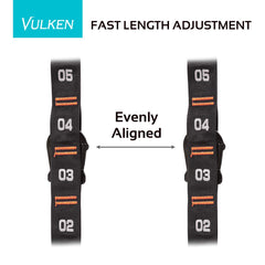 Vulken carabiner detail highlighting heavy-duty connection and secure clipping