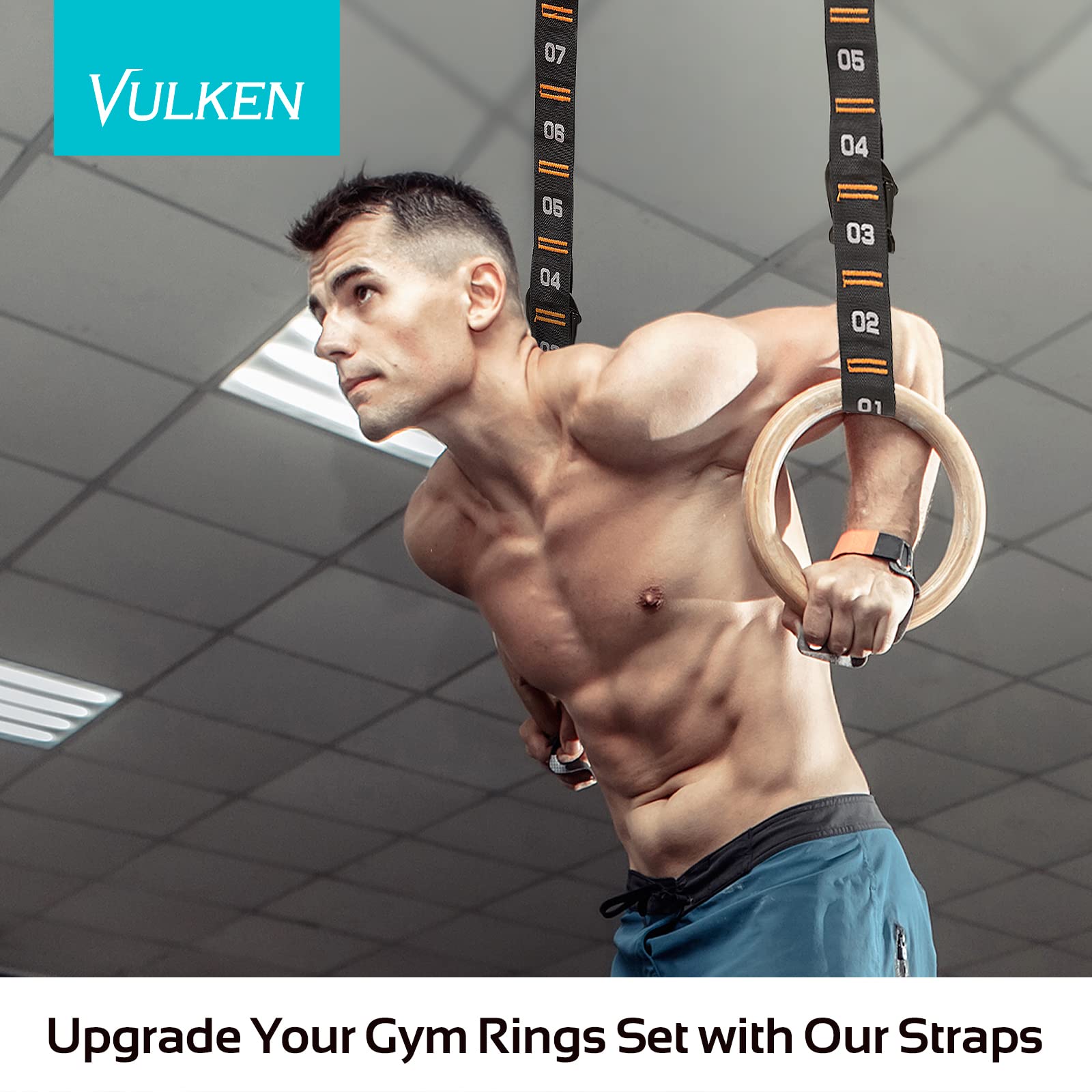 Vulken flat lay packaging showing included pair of numbered straps for easy replacement