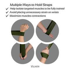 Vulken rope beside ruler showing 24 and 17 inch length options for extended range of motion