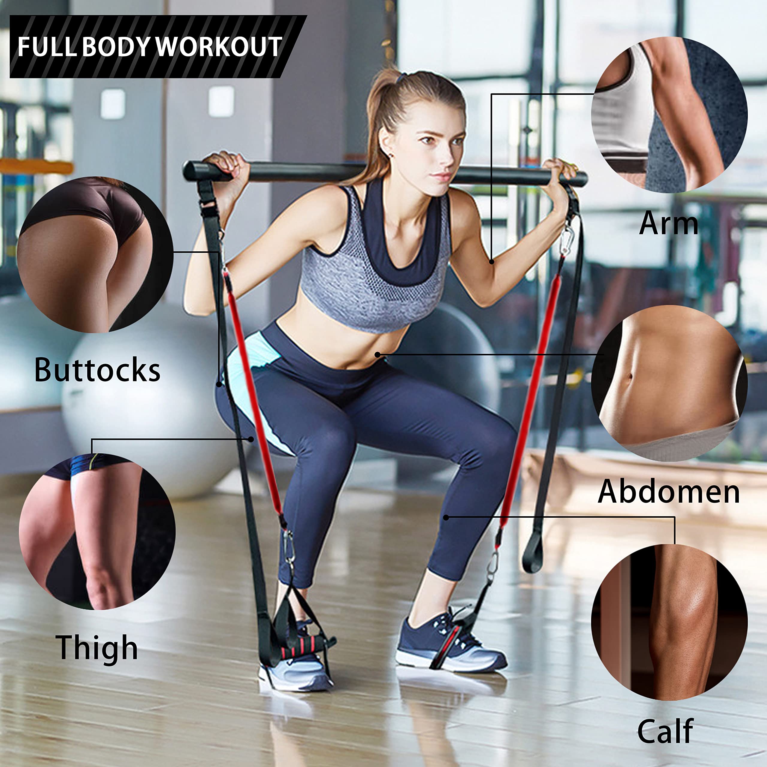VWMYQ assembled kit in use demonstrating full-body exercise versatility