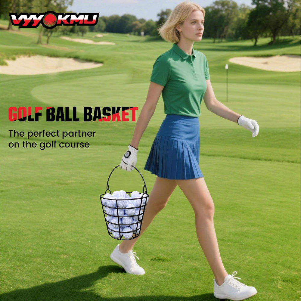 VYYOKMU golf ball buckets placed on a cart for convenient range transport