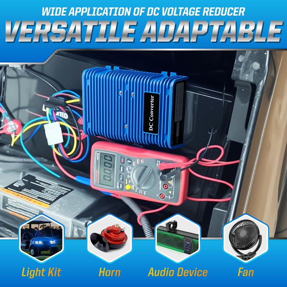 VYYOKMU installed powering LED lights showing steady illumination and reliable 12V output