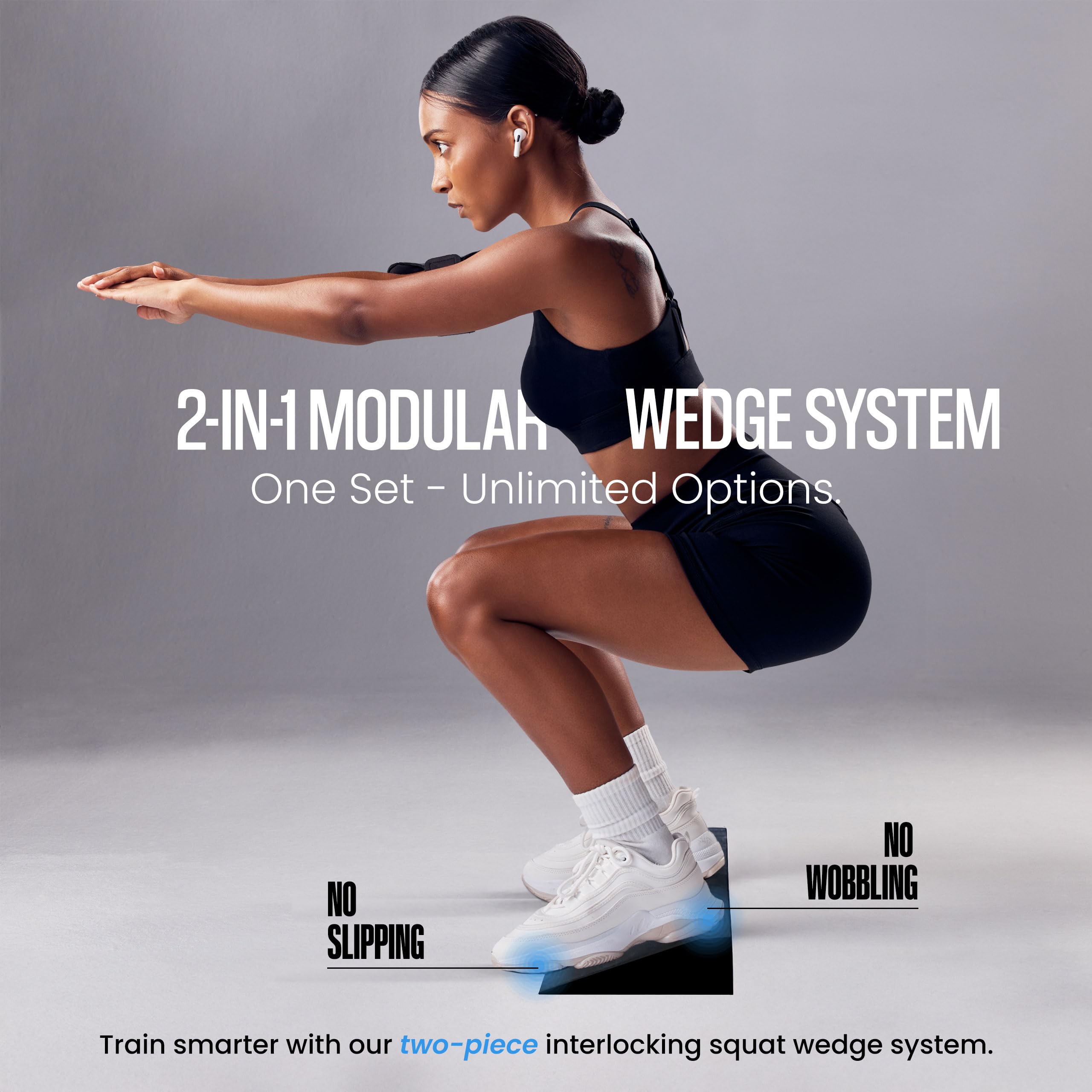 WABIWAY split mode with two wedges for single-leg work and portability benefit