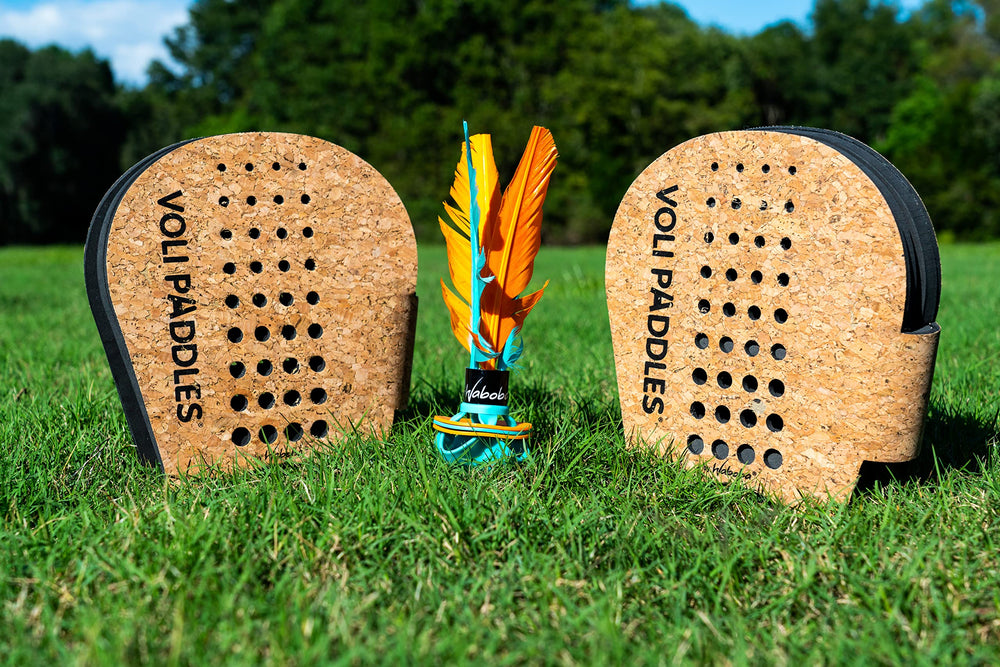 Waboba VOLI paddle close-up displaying mitten fit and comfortable grip for quick swings