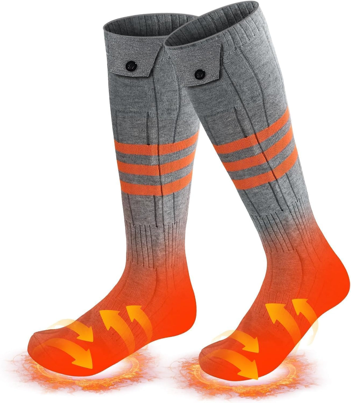 Waestcia heated socks front view showing full-length warmth and snug fit
