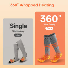 Waestcia heated socks reinforced sole and heel for durability and cushioning