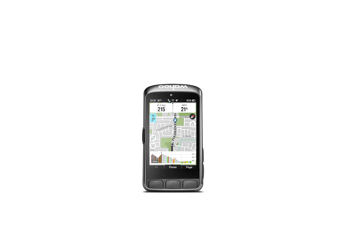 Wahoo ELEMNT ACE front view with clear display for quick status